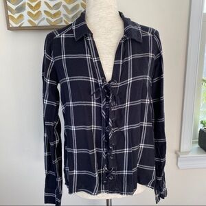 Hollister plaid flannel lace up shirt size small